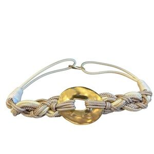 Vintage Statement Ivory & Gold Rope Belt Size M